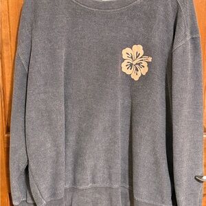 Maurices Women’s Gray Crew Neck Sweater with Floral Design